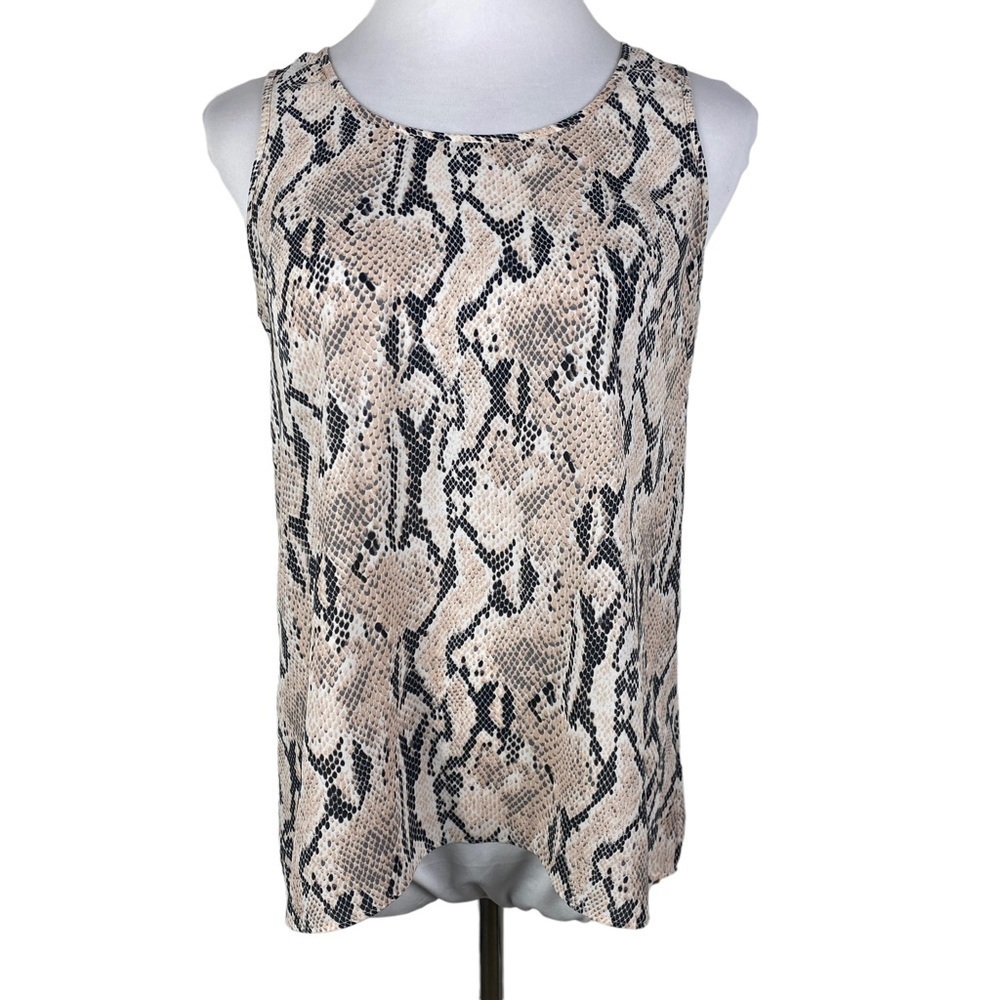 Express Snakeskin Open Back Sleeveless Blouse Women's Medium Pink Black